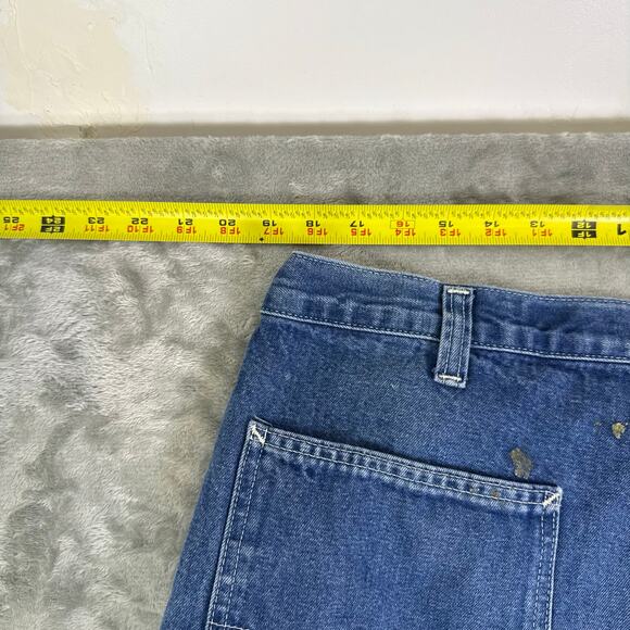 VTG Carhartt Dungaree Fit utility workwear carpenter blue jeans mens 37x29 - Picture 8 of 8